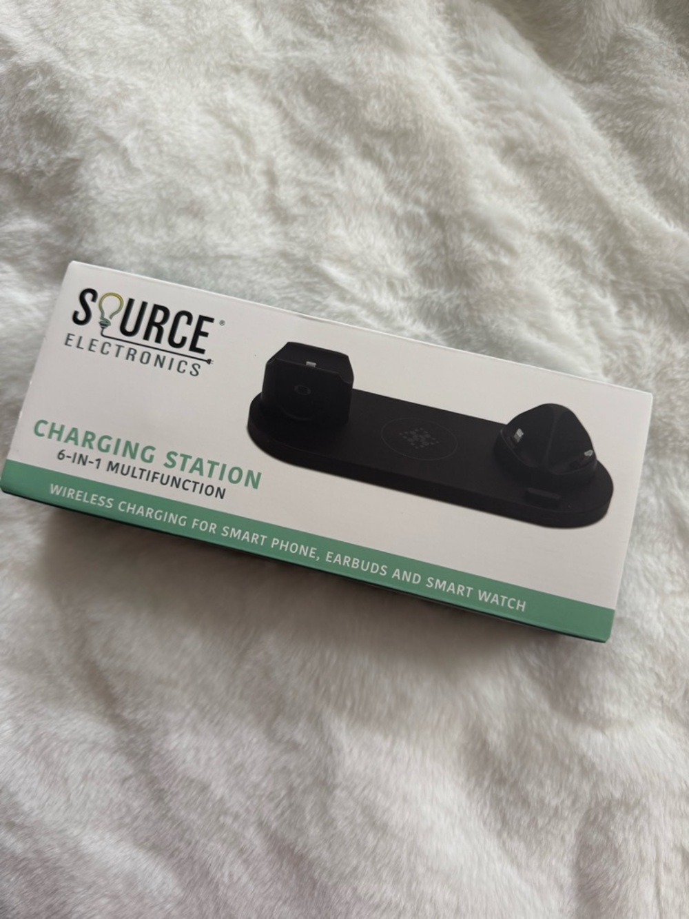 Source Electronics 6-in-1 Wireless Charging Station - Black - NIB